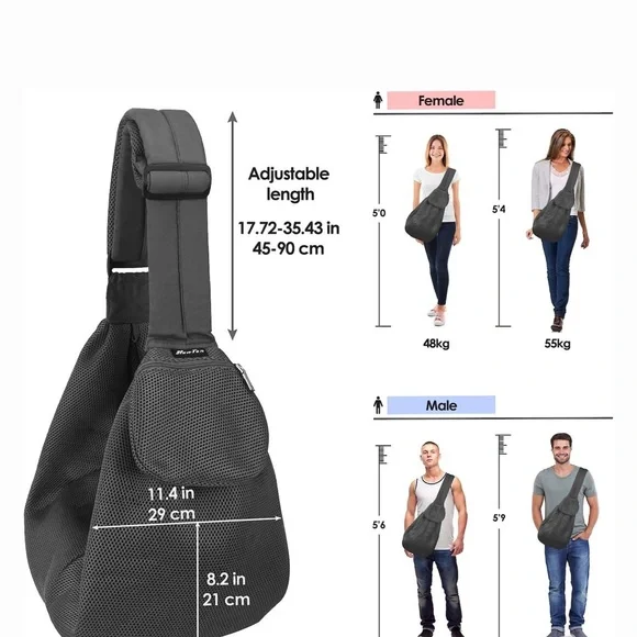 Gray Pet Sling Carrier - Picture 7 of 9